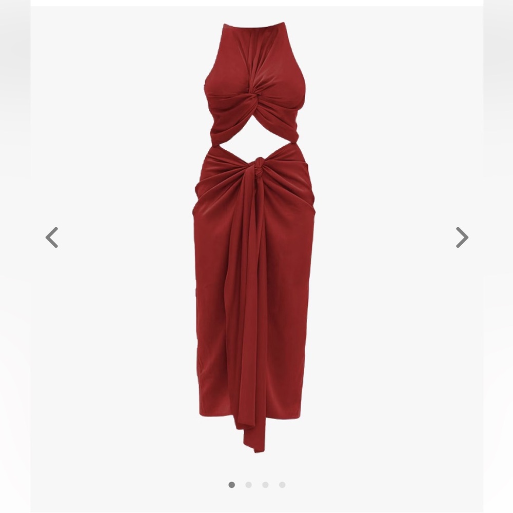 Andrea Iyamah Reni Midi Dress - Chocolate - Picture 4 of 4
